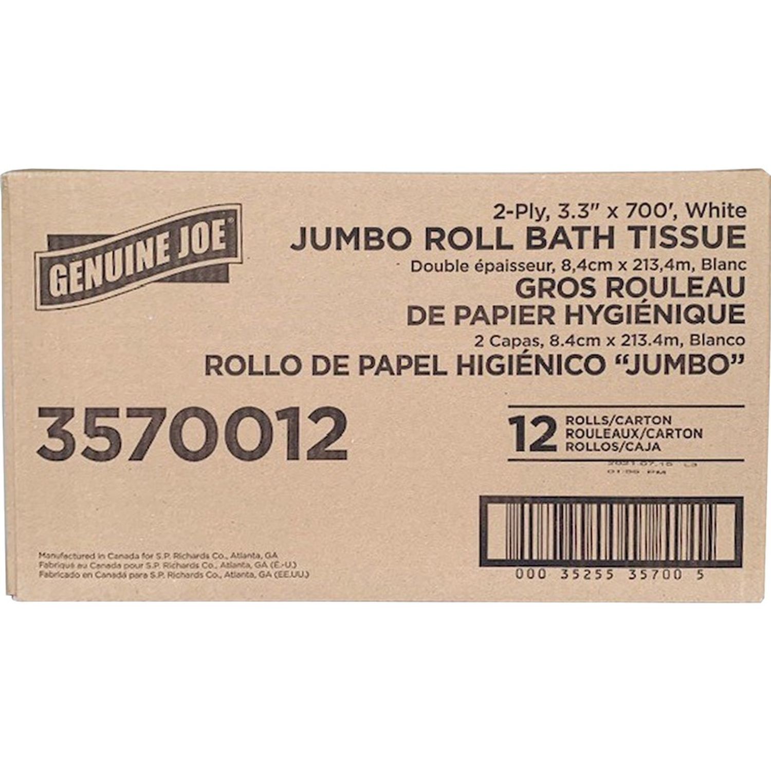 Jumbo Jr Dispenser Bath Tissue Roll by Genuine Joe GJO3570012