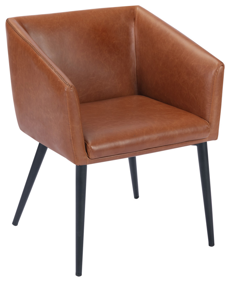 1 x Modern Faux Leather Barrel Chair   Midcentury   Dining Chairs   by Duhome inc  Houzz