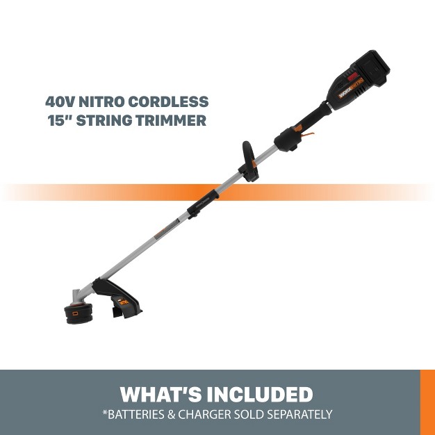 Worx Nitro Wg186 9 40v Power Share Pro Attachment capable Driveshare 15in Cordless String Trimmer tool Only