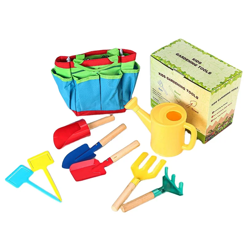 kids garden tools set hand tools and equipment kit kids apron gloves shovel fork rake mini garden Kids Garden Toy