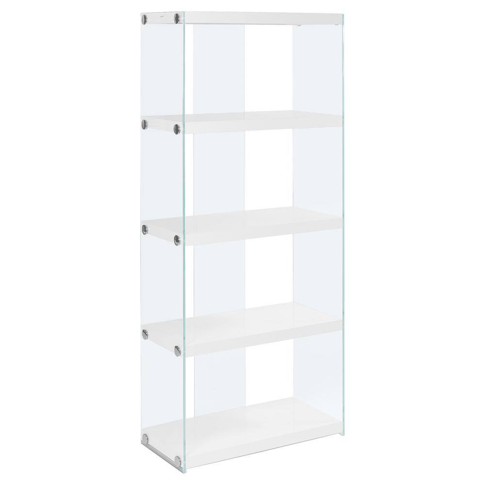 Glossy White with Tempered Glass Etagere HD3289