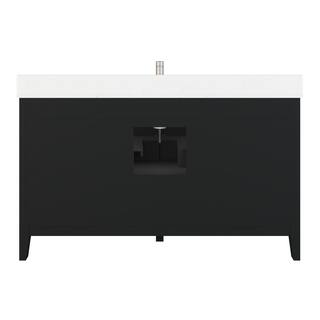 ART BATHE Houston 60 in. W x 22 in. D Bath Vanity in Espresso Diamond Quartz Top with White Sink Power Bar and Drawer Organizer HU60ES