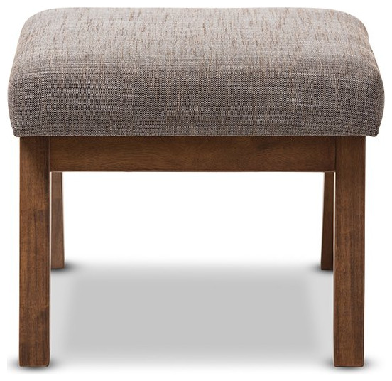 Aberdeen Walnut Wood Finishing Gravel Ottoman   Midcentury   Footstools And Ottomans   by HedgeApple  Houzz