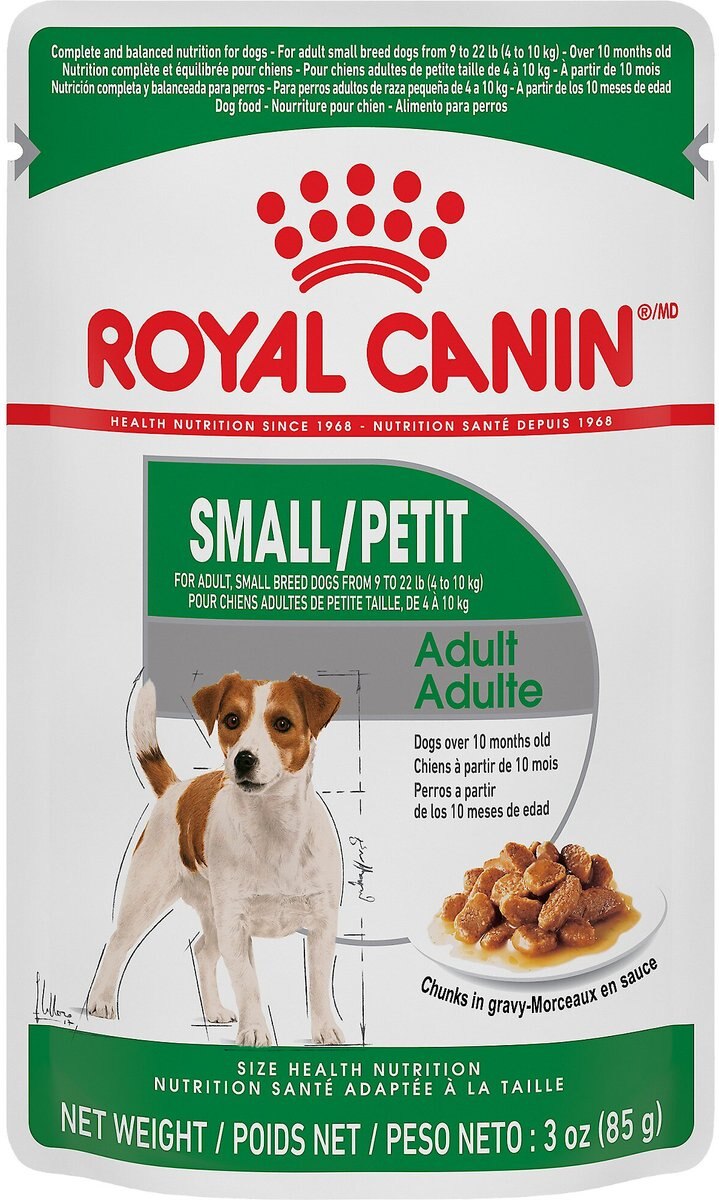 Royal Canin Small Adult Wet Dog Food， 3-oz pouch， case of 12