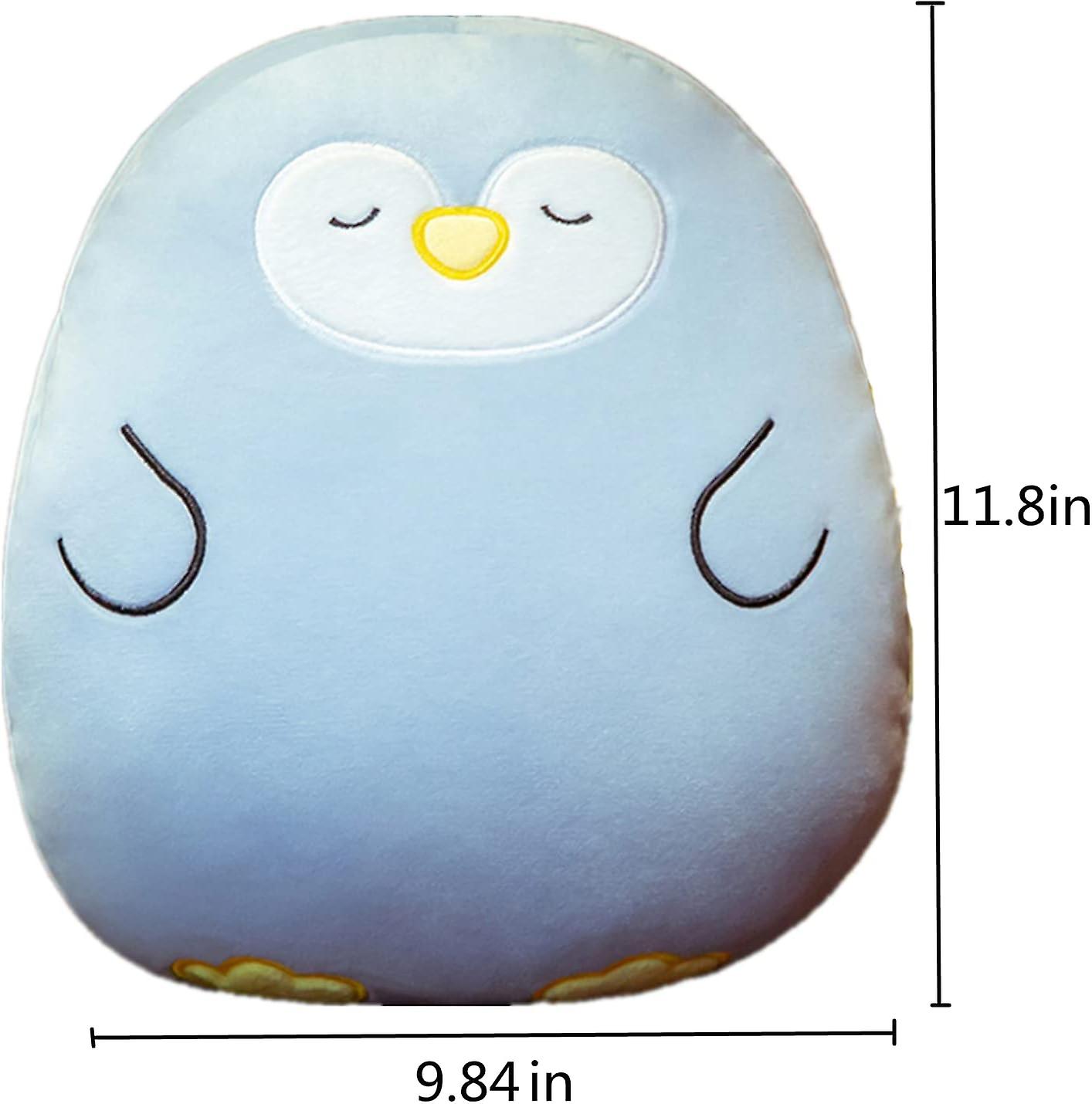 Cute Animal Plush Pillow ，cartoon Animals Soft Stuffed Pets Toy With Hand Muffs Warmer For Kids Women (penguin) Blue X large