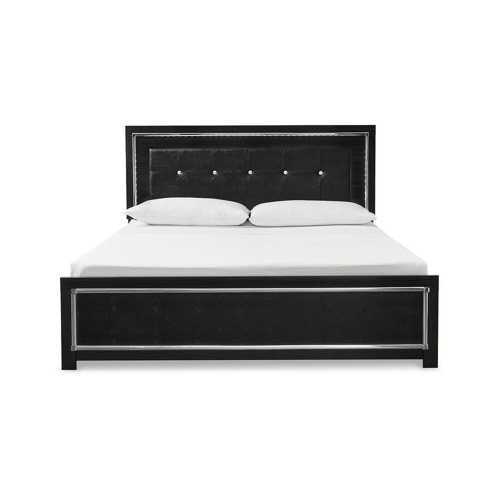 Signature Design by Ashley Kaydell Black King Upholstered Panel Bed