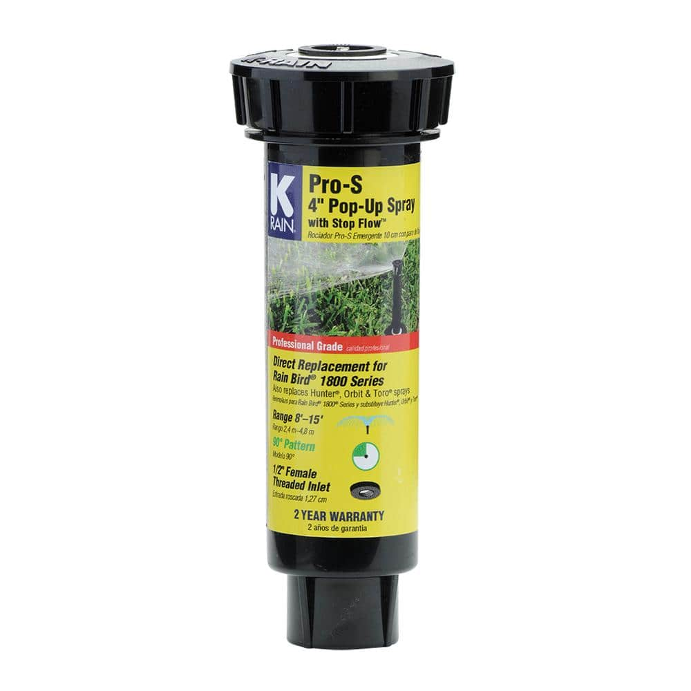 K-Rain Pro S 4 in. with Stop Flow 15 ft. Fixed Quarter Cirlce Pop-Up Sprinkler 25154