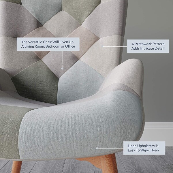 BELLEZE Paramount Accent Chair Multicolor Linen Available in 2 Options - 27.17