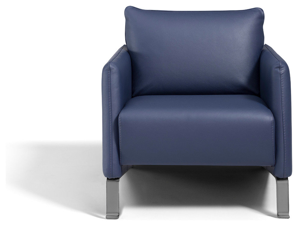 Diva Armchair  Blue Genuine Leather   Contemporary   Armchairs And Accent Chairs   by Diven LLC  Houzz