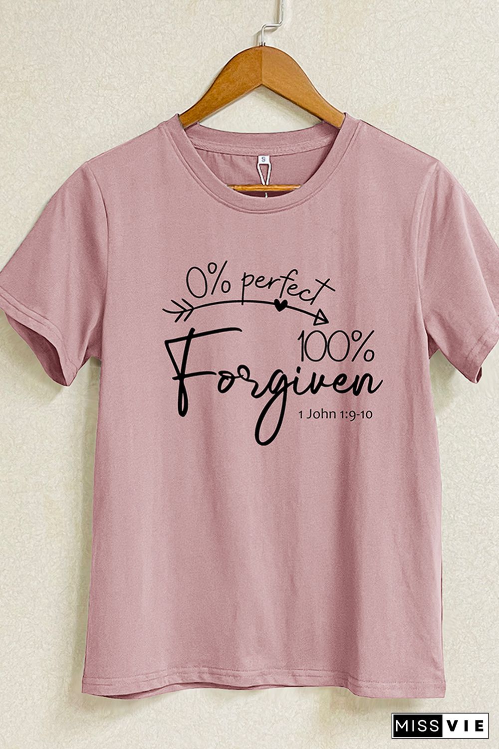 Bible Verse 0% Prefect 100% Short Sleeve Graphic Tee Wholesale