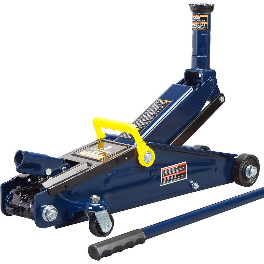 TCE 3-Ton Hydraulic Trolley Floor Jack with Extra Saddle Blue AT83006U