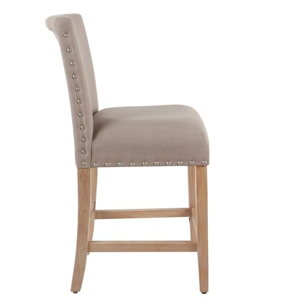 Porch and Den Robin Tan Nailhead Counter Stool - 24 inches