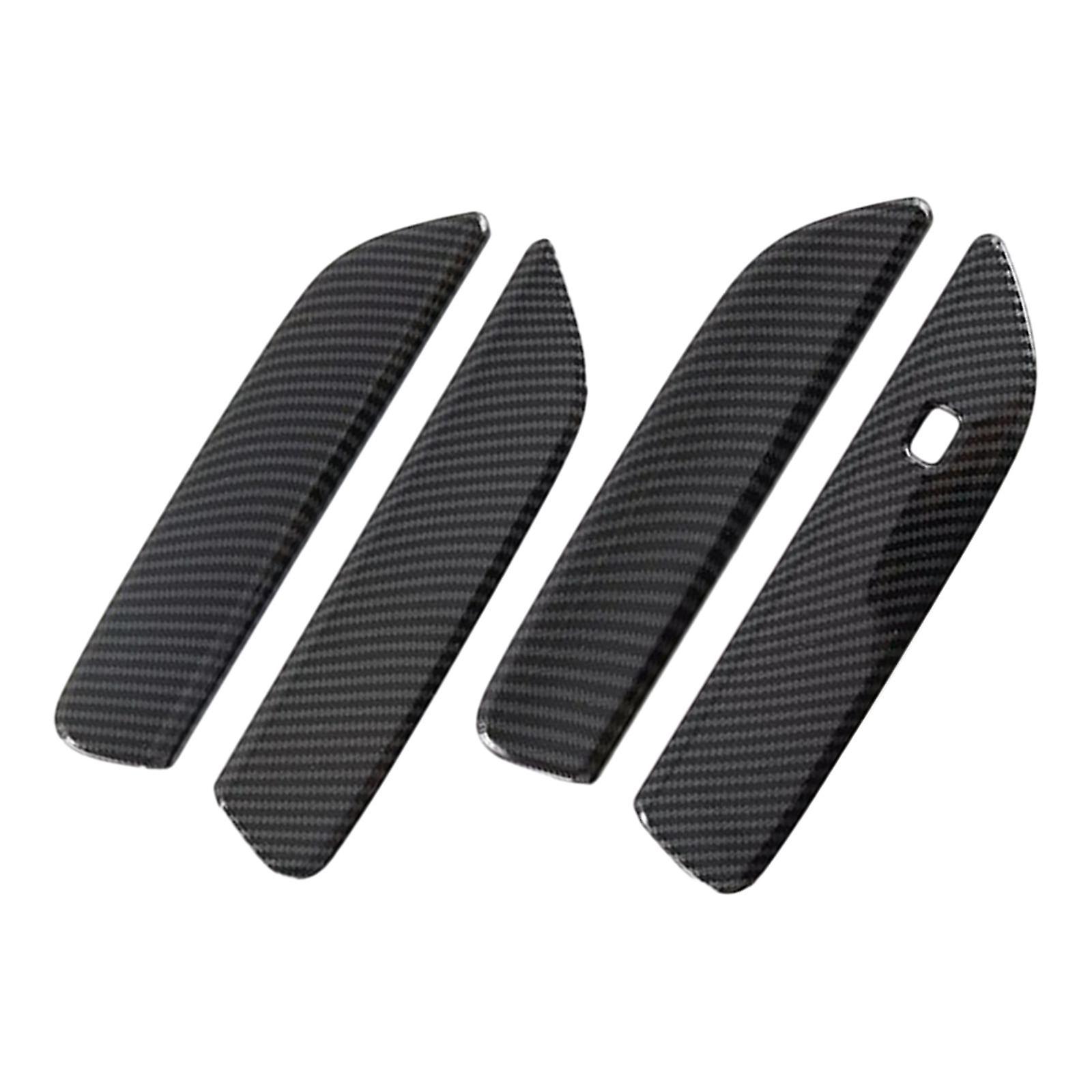 4x Car Door Handle Bowl Covers For Byd Dolphin Ev 2023-2024 Black Carbon Fiber