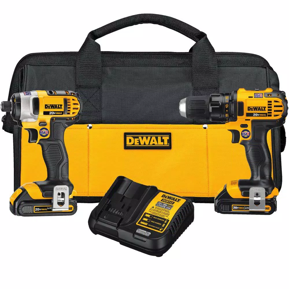 DEWALT 20-Volt MAX Cordless Drill/Impact Combo Kit (2-Tool) with (2) 20-Volt 1.5Ah Batteries， Charger and 4-1/2 in. Grinder and#8211; XDC Depot