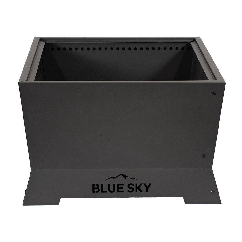 BLUE SKY OUTDOOR LIVING The Mammoth 28 in. x 18 in. Square Steel Wood Patio Smokeless Fire Pit SFP28SQ-B