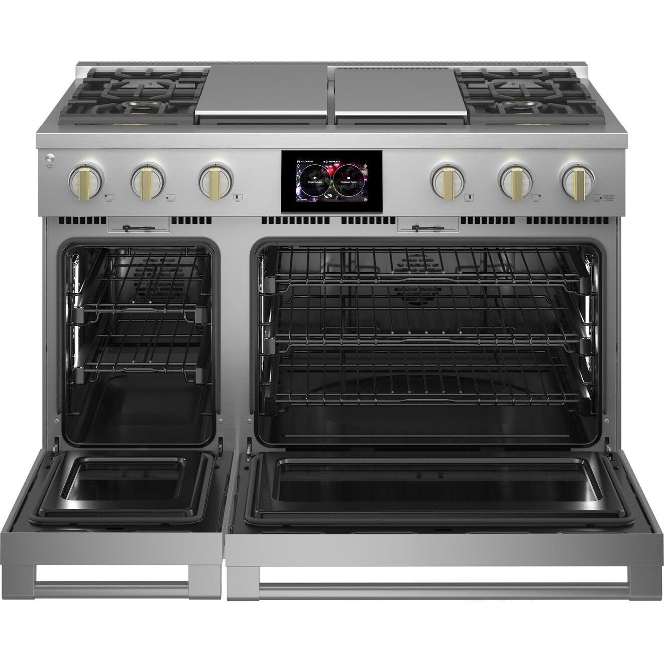 Monogram 48-inch Freestanding Dual-Fuel Range with True European Convection Technology ZDP484NGTSS