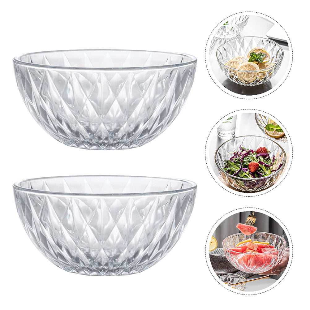 Homemaxs Bowl Glass Bowls Soup Fruit Serving Prep Cereal Bowl Crystal Punch Salad Large Noodle Dinnerwear Acrylic Centerpiece