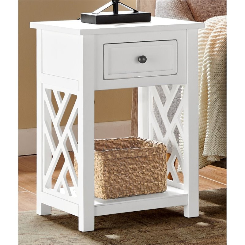 Alaterre Furniture Coventry Wood End Table with Drawer and Shelf   Transitional   Side Tables And End Tables   by Bolton Furniture  Inc.  Houzz