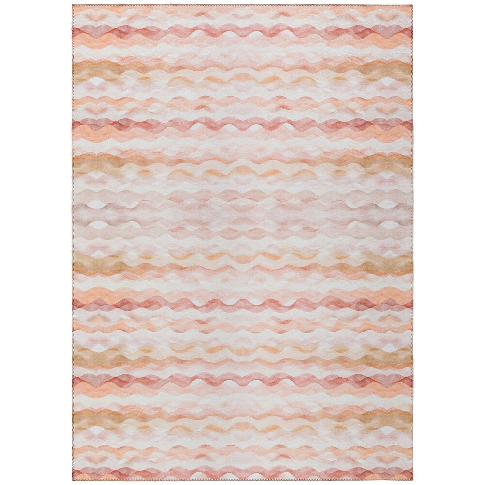 Indoor/ Outdoor Surfside Ombre Wave Washable Rug New