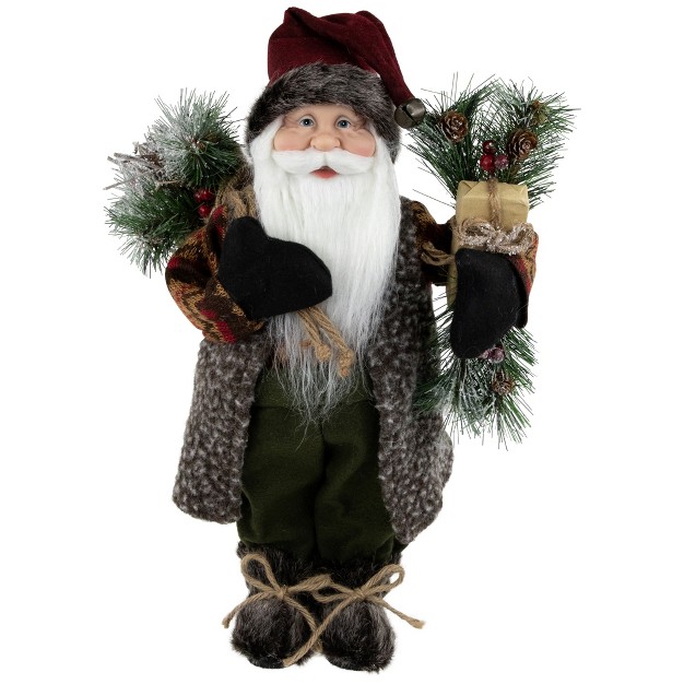 Country Rustic Santa Claus With Present Christmas Figure