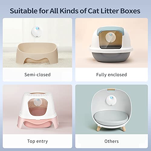 uahpet Cat Litter Deodorizer 99% Deodorization Litter Box Odor Eliminator 99.9% Dust-Free 9-Day Battery Life Genie for All Kinds of Cat Litter Box Bathroom Wardrobe Kitchen and Small Area