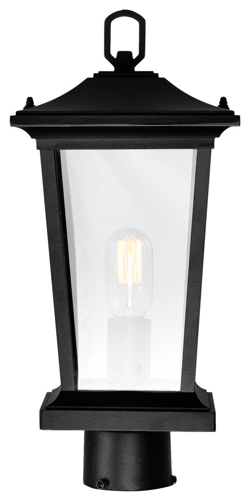 Leawood 1 Light Black Outdoor Lantern Head   Transitional   Post Lights   by CWI Lighting  Houzz