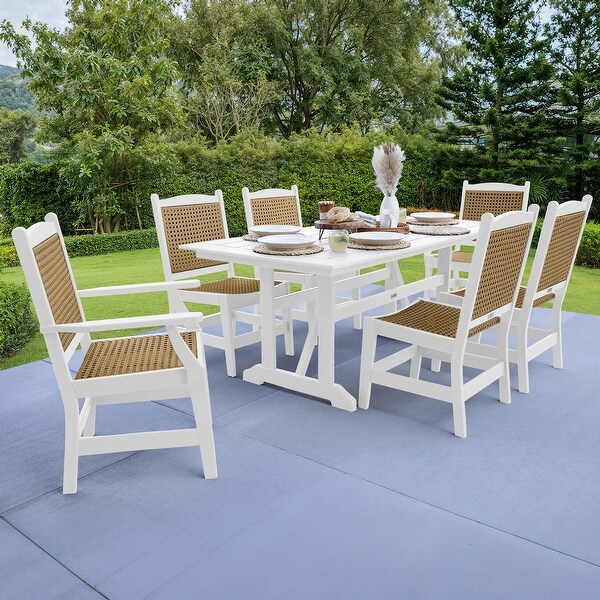 LuXeo Tuscany Woven Rattan Dining 7Piece Set