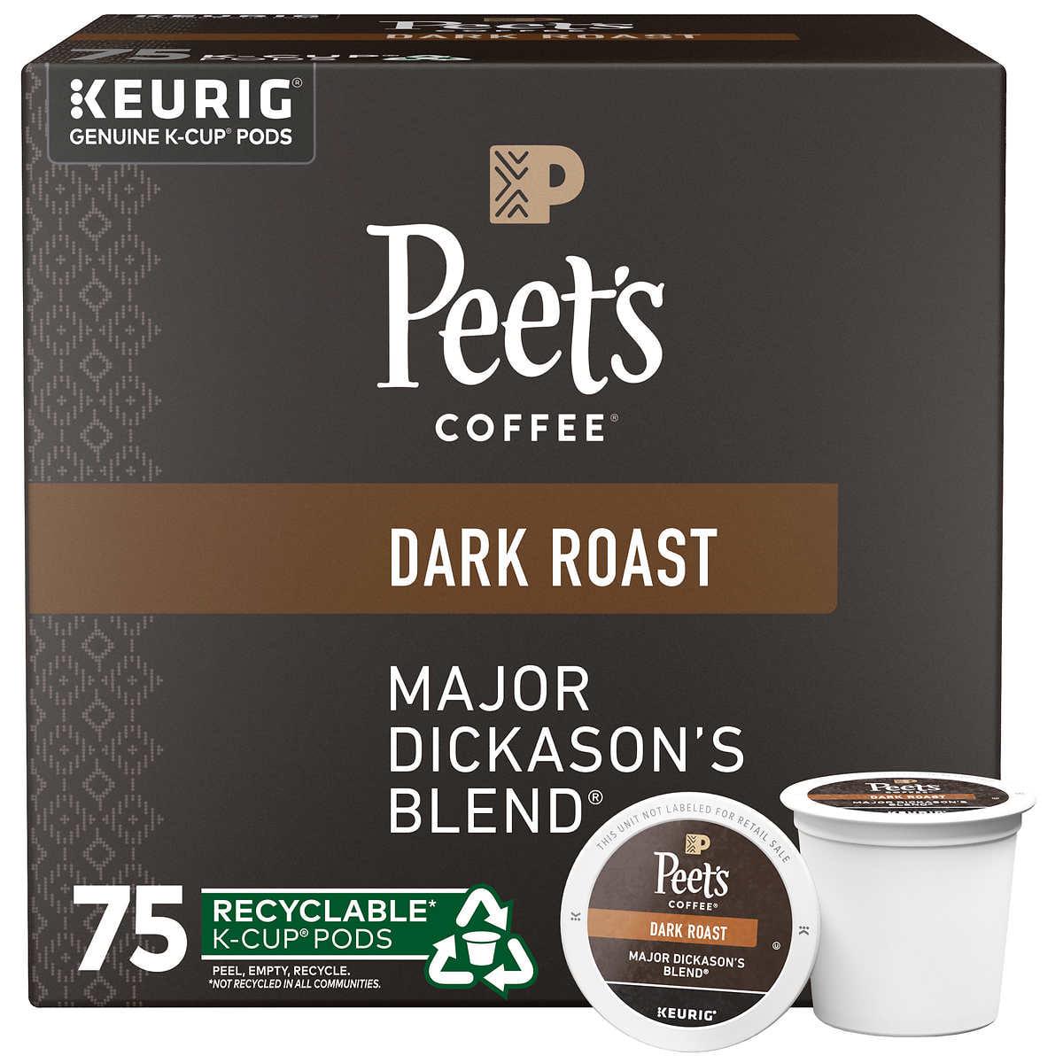 Peets Coffee Major Dickason8217s Blend KCups Dark Roast 75 Ct  Crowdfused