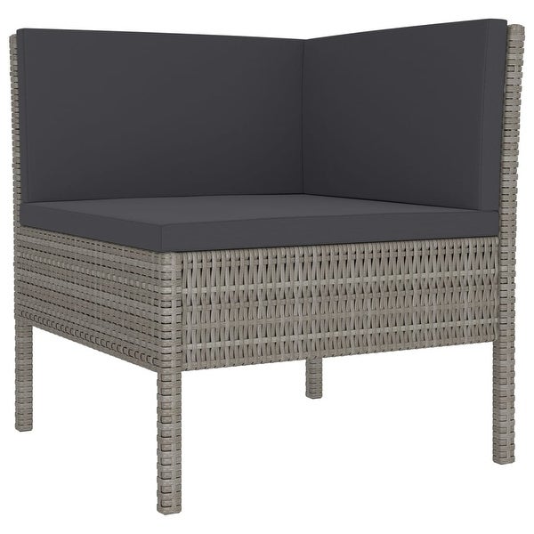 12 Piece Patio Lounge Set with Cushions Poly Rattan Gray - Overstock - 36363660