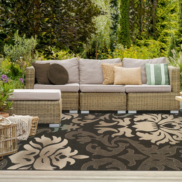 Ornamental Traditional Damask Indoor Outdoor Area Rug By Blue Nile Mills