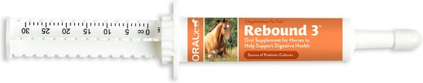 Oralx Rebound 3 Digestive Paste Horse Supplement， 1.2-oz syringe