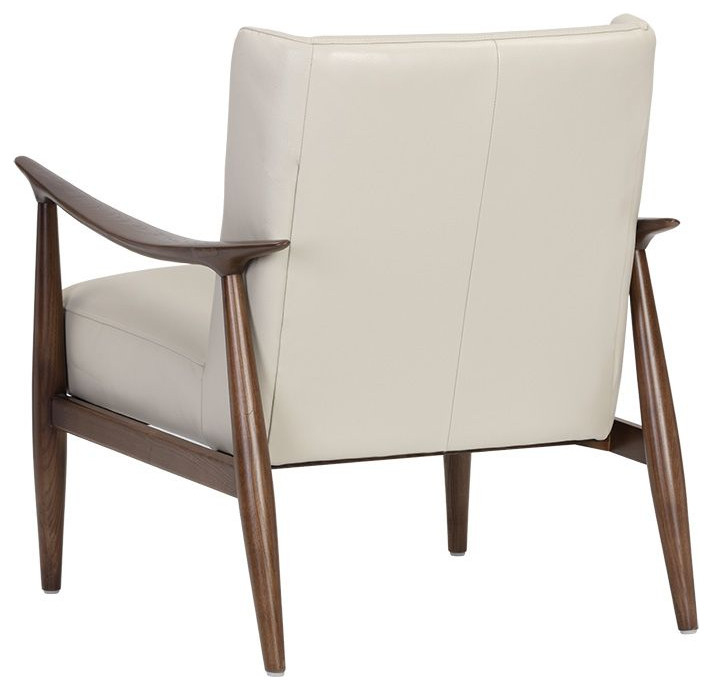 Azella Lounge Chair  Manchester Stone Leather   Midcentury   Armchairs And Accent Chairs   by Sunpan Modern Home  Houzz