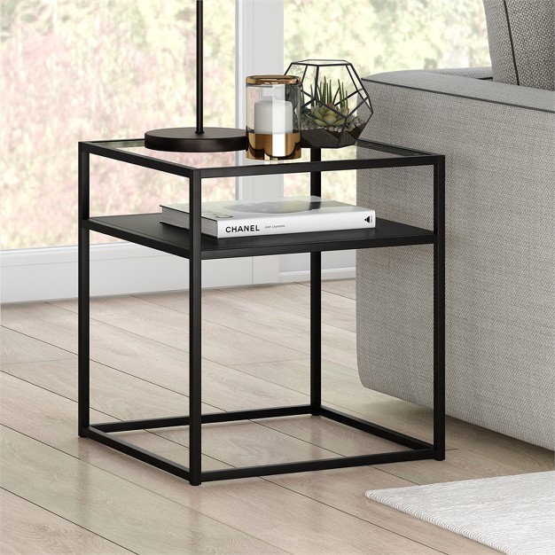 Metal Industrial Side Table In Black And Bronze Finish Henn amp hart