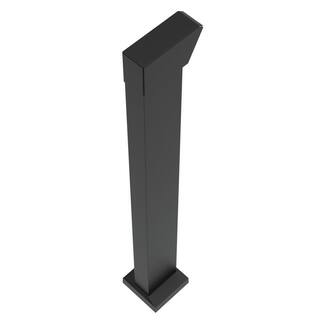 Barrette Outdoor Living 4.81 in. x 5.25 in. x 3.3 ft. Elevation Aluminum Matte Black End Post for Cable Railing System 73053488