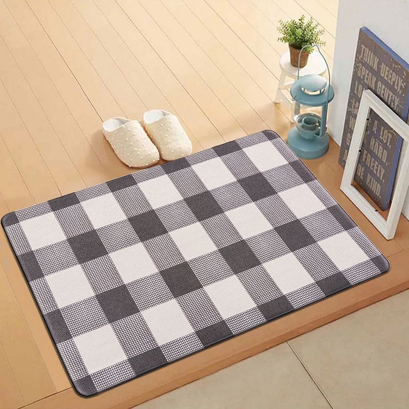 World Rug Gallery Checkered Plaid Anti-Fatigue Mat