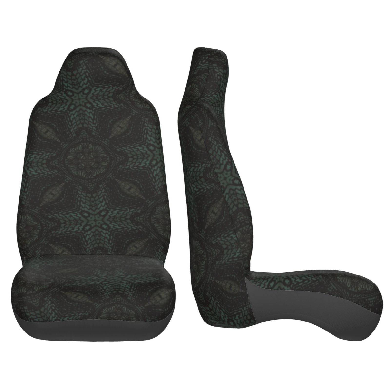 TEQUAN Front Seat Covers， Moroccan Style Flowers Pattern 2 Piece Car Seat Cover Fit Most Car SUV Truck Van