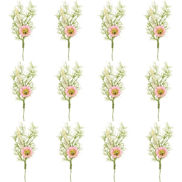 Dinner Napkin Picks With Floral Design (Set of 12)