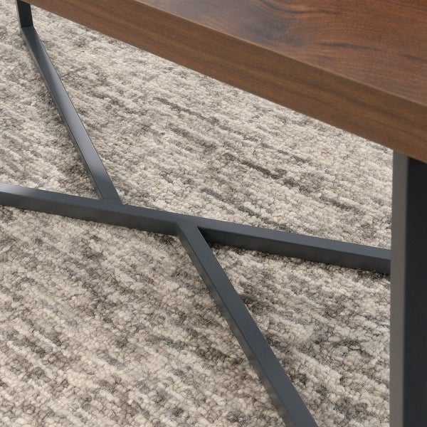 Canton Lane Metal Coffee Table， Grand Walnut/Black