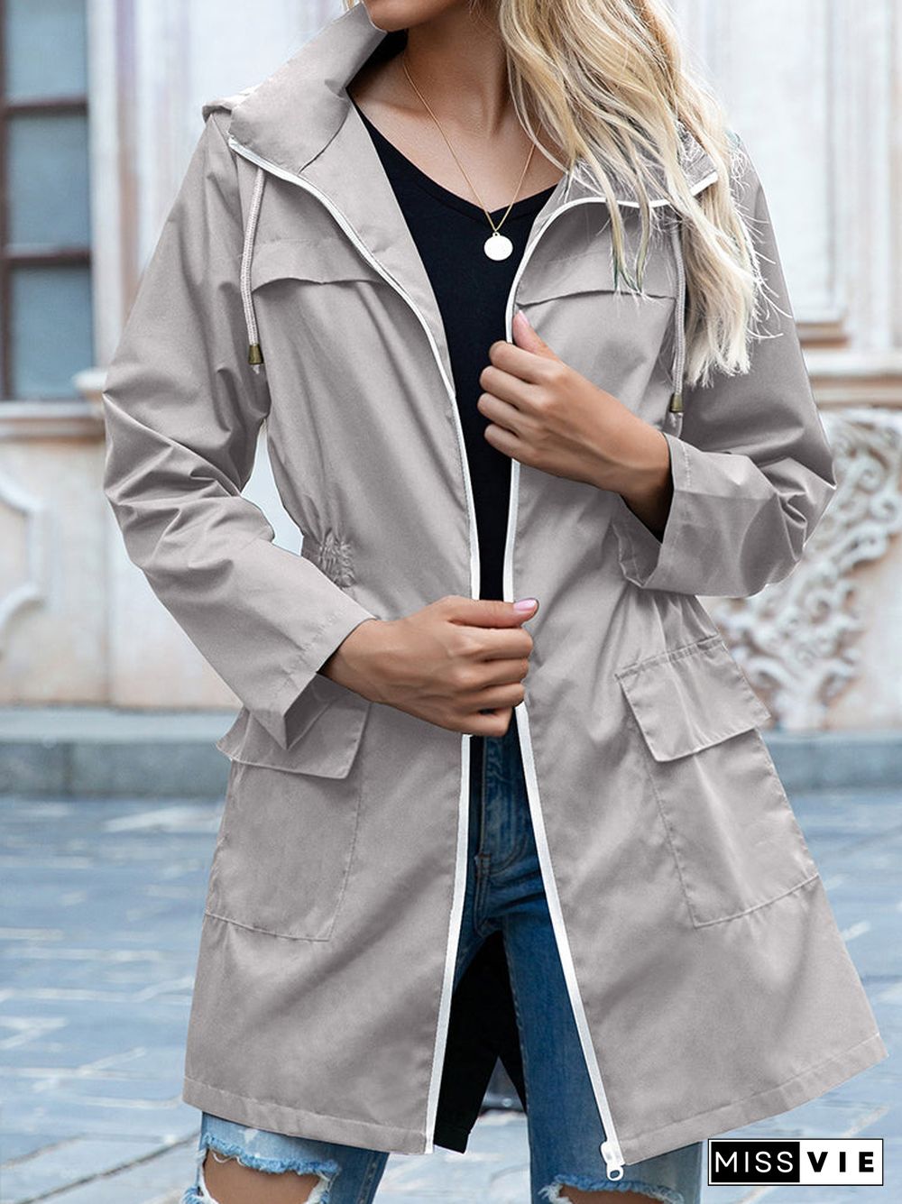 Casual Zip Up Long Sleeve Jacket