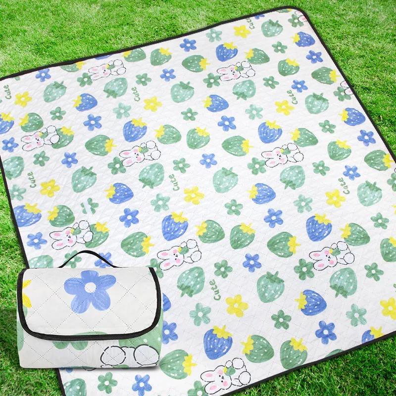 Waterproof Camping Blanket Custom Logo Cute Pattern Washable Blanket Easy Take Outdoor Picnic Blanket Mat