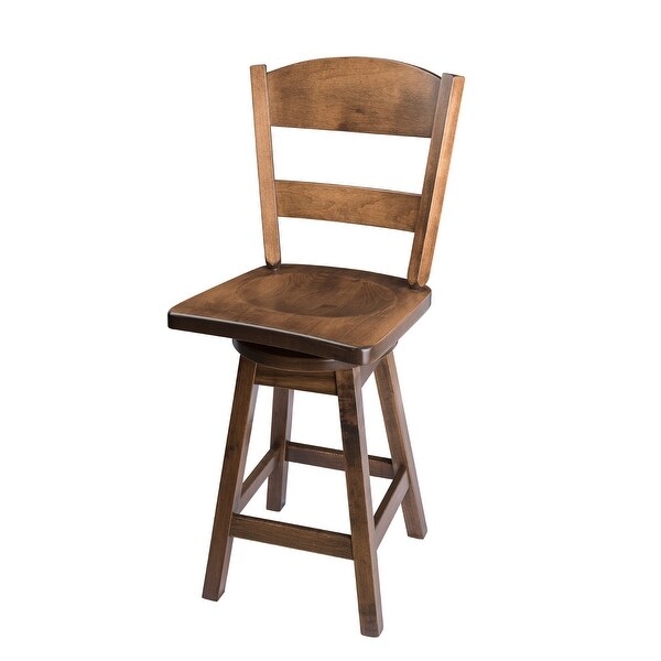 Swivel Urban Bar Stool with Classic Back in Maple Wood