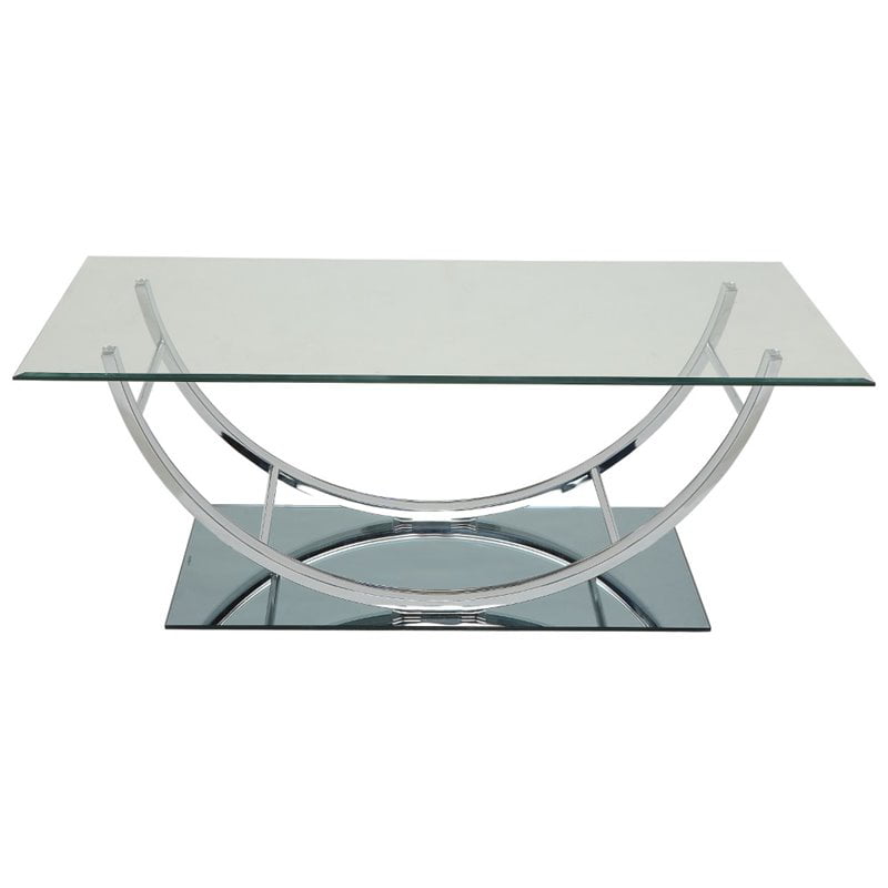 Coaster 704988-CO Glass Top Coffee Table, Chrome