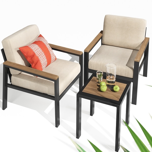 Priage by ZINUS Aluminum and Poly Lumber Outdoor 3 Piece Chat Set