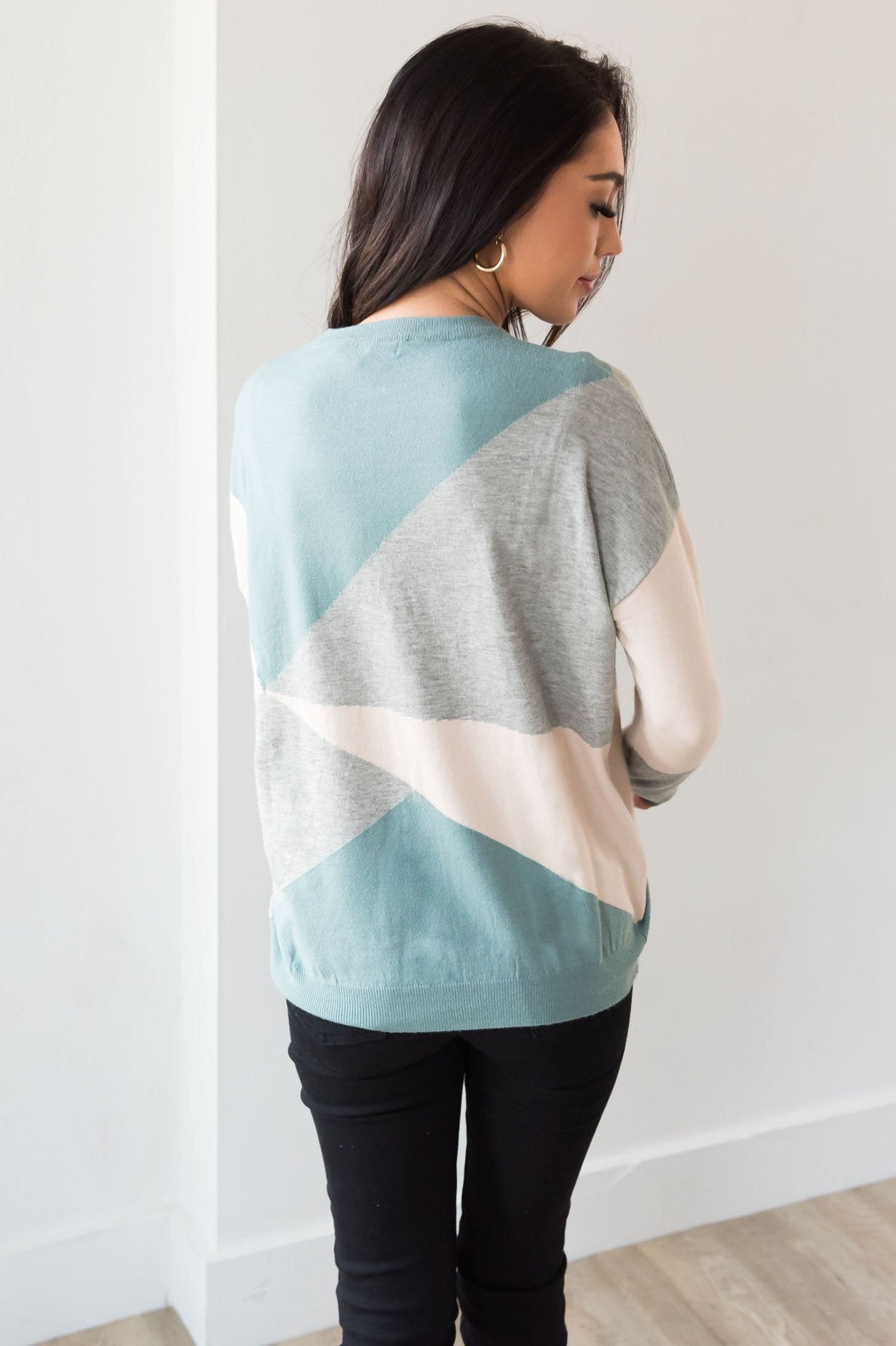 Got Your Back Geometric Block Sweater