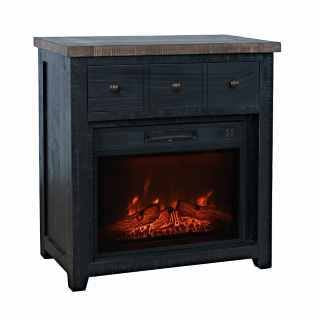 Loft Vintage Black  Electric Fireplace & Media Console -32