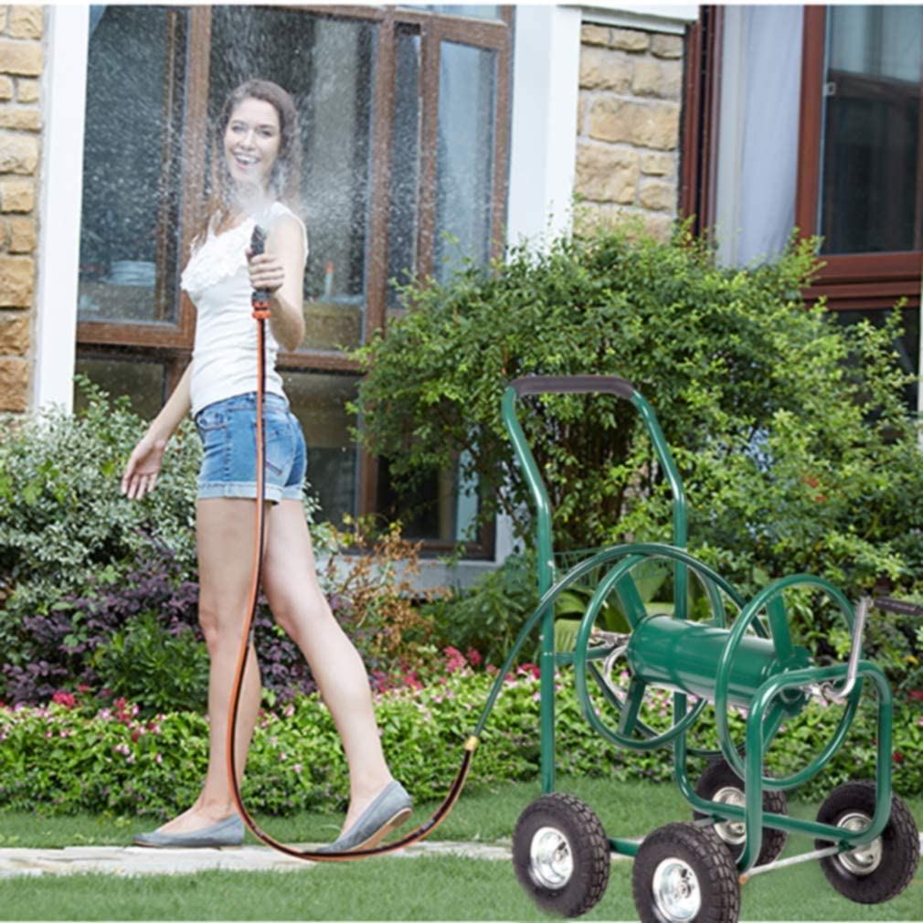 YRLLENSDAN Garden Hose Reel Cart with Wheels， Holds 300-Feet of 5/8