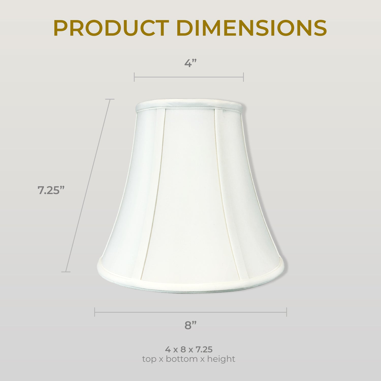 Royal Designs True Bell Basic Lamp Shade， V Notch Fitter， White， 4