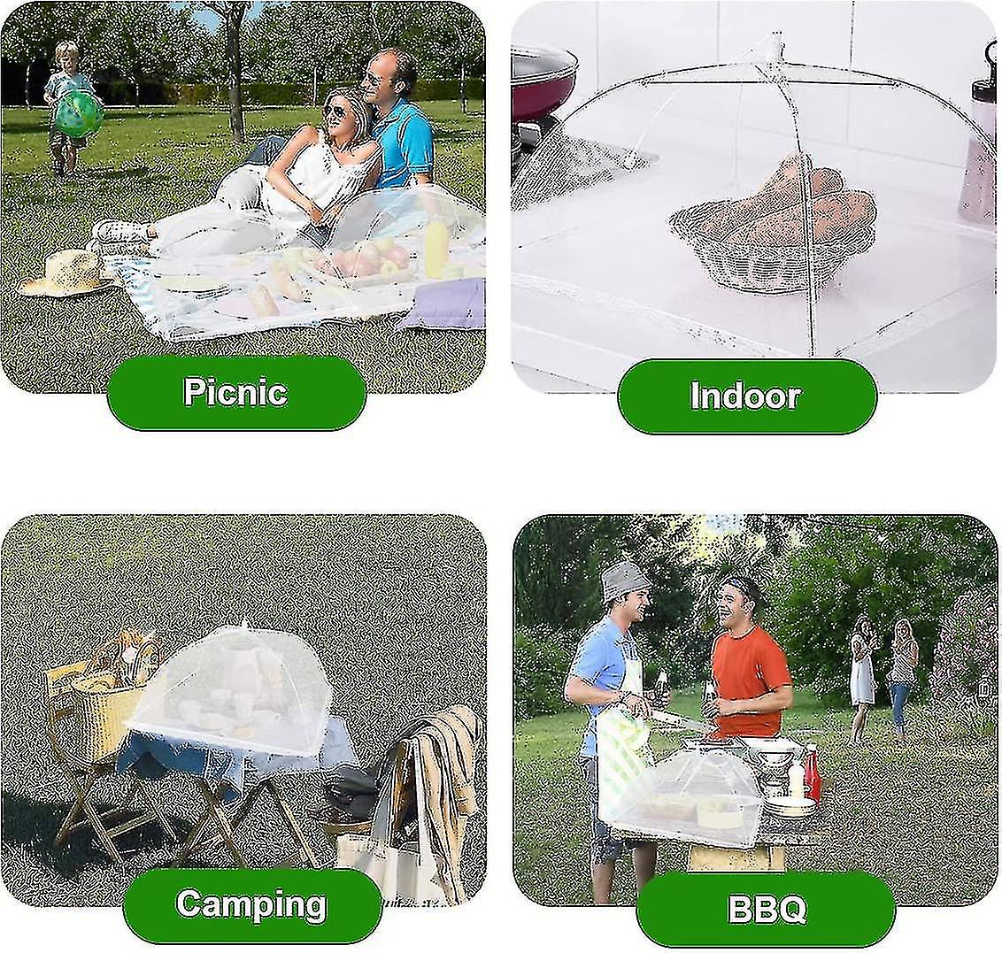 (3pack) Pop-up Picnic Food Tent Covers， 17x17inch Foldable Mesh Screen Food Covers Compatible Outdoors， Reusable Food Cover Net Keep Out ， Mosqui