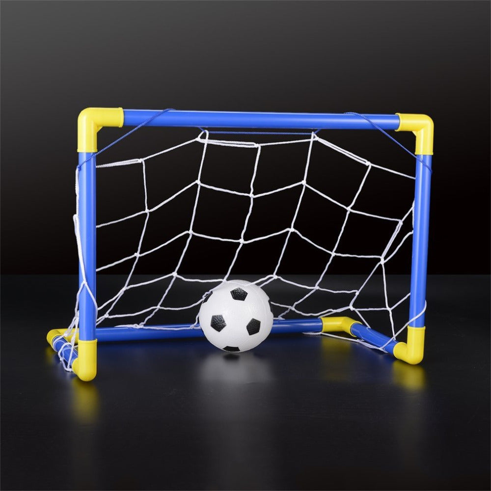 Folding Mini Football Soccer Goal Post Net Set with Pump Kids Sport Indoor Outdoor Games Toys Plastic