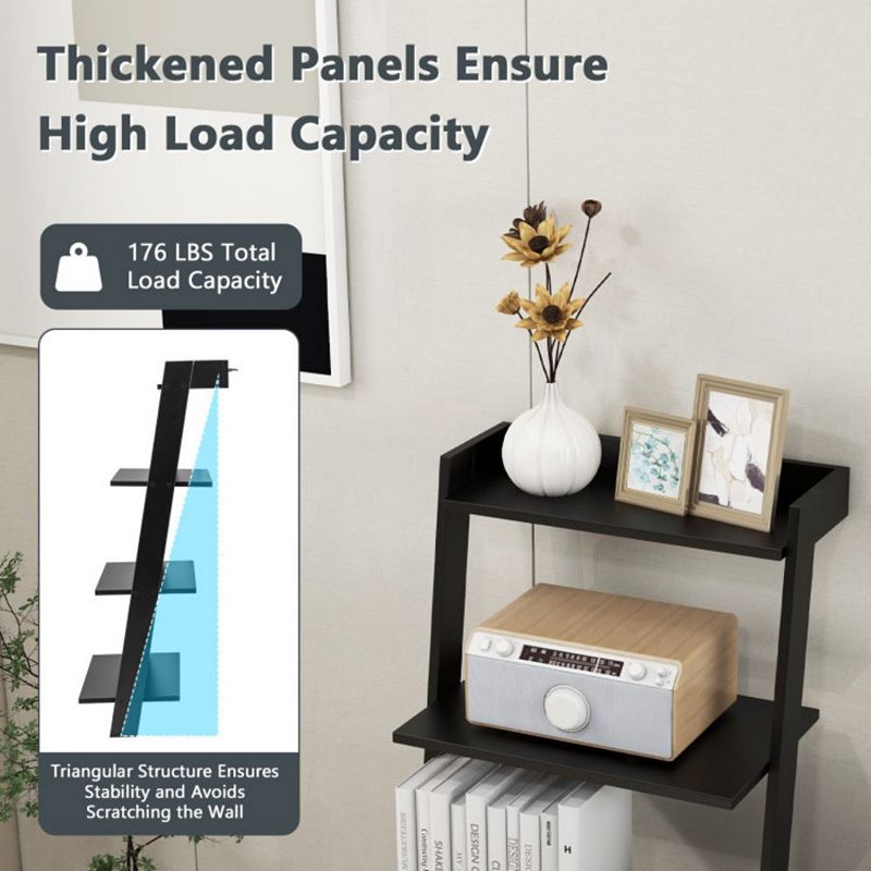 Hivago 4-Tier Ladder Shelf with Solid Frame and Anti-toppling Device